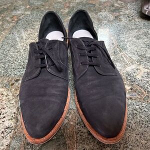 Freda Salvador Wit Black Nubuck Leather D'Orsay Lace Up Oxford Shoes Size 9